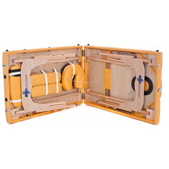 Dřevěné masážní lehátko - polohovací, modré