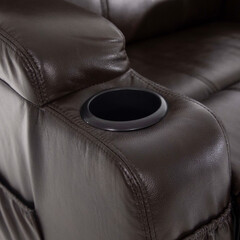 Masážní polohovací křeslo s vyklápěním eko kůže, tmavě hnědé