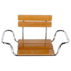 Závěsné sedadlo do vany s opěradlem, dřevěné