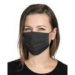 Rouška na tvář plátěnná na gumičku, černá 1 ks