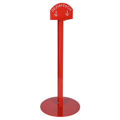 Stojan červený na dezinfekci rukou, 100 cm