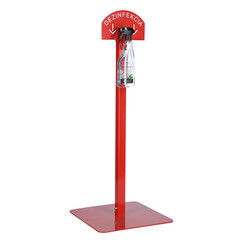 Stojan červený na dezinfekci rukou s dezinfekčním prostředkem DEZIMAX, 500 ml