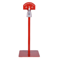 Stojan červený na dezinfekci rukou s dezinfekčním gelem Me Too, 500 ml