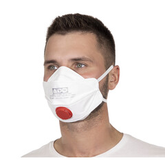 Respirátor FFP3 s výdechovým ventilem, červený