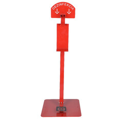 Stojan červený na dezinfekci rukou, bez dezinfekce, 110 cm