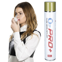 Přenosná kyslíková láhev s kyslíkovou maskou O2 OxyPro+, 14 l