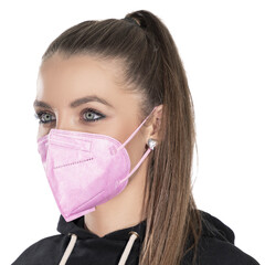 Respirátor FFP2 bez výdechového ventilu, růžový