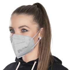 Respirátor FFP2 bez výdechového ventilu, šedý