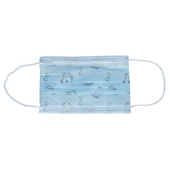 Dětská rouška na tvář s gumičkou, 50 ks - vzorované modré