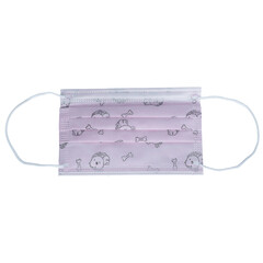 Dětská rouška na tvář s gumičkou, 50 ks - vzorované růžové