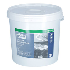 Čistící utěrky v kbelíku se středovým odvíjením Tork Low-Lint (W10), 200 útržků
