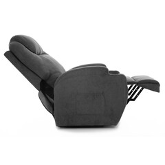 Masážní polohovací křeslo s vyklápěním látkové, barva antracit