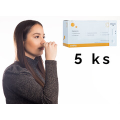 VivaDiag Antigenní certifikovaný výtěrový self test ze špičky nosu i nosohltanu na COVID-19, 5 ks