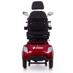 Elektrický tříkolový skútr CHAMPION pro seniory a imobilní - výkonný 1000W motor, červený