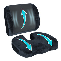 Ortopedický polštář na sezení + ortopedická opěrka zad – kompletní set