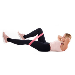 Odporové posilovací gumy růžové, sada 5 ks