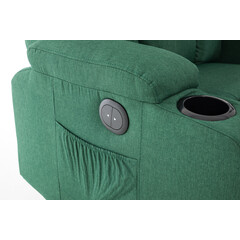Relaxační polohovací křeslo, smaragdově zelená látka