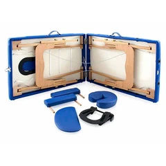 Dřevěné masážní lehátko, fialové