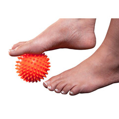 Masážní ježek, červený 9 cm