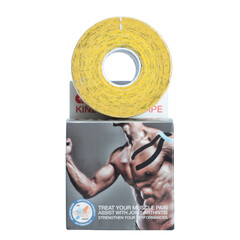 Kinezio tejp Ares 5 cm x 5 m, žlutý