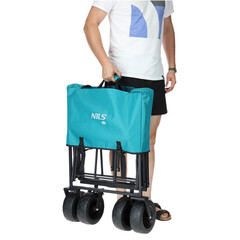 Skládací přepravní vozík s nosností 90kg, tyrkysový