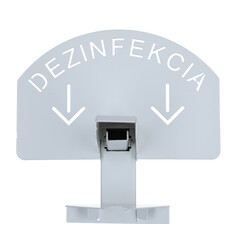 Stojan bílý k dezinfekci rukou, bez dezinfekce, 110 cm