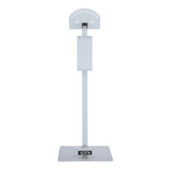 Stojan bílý k dezinfekci rukou, bez dezinfekce, 110 cm