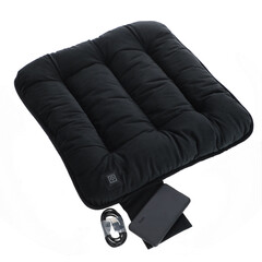 Přenosný vyhřívaný polštář k sezení, černý
