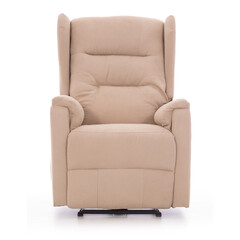 Relaxační polohovací křeslo COMFORT Ušák s funkcí masáže a výhřevu, béžová látka