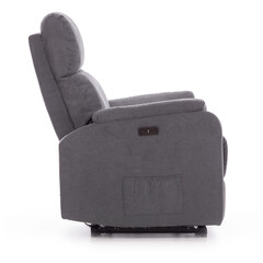 Relaxační polohovací křeslo COMFORT s funkcí masáže a výhřevu, antracitová látka