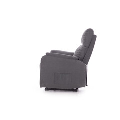 Relaxační polohovací křeslo COMFORT s funkcí masáže a výhřevu, antracitová látka