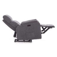 Relaxační polohovací křeslo COMFORT s funkcí masáže a výhřevu, antracitová látka