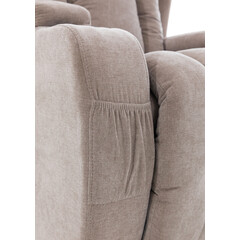 Relaxační polohovací křeslo, tmavě běžová látka