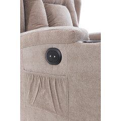 Relaxační polohovací křeslo, tmavoběžová látka