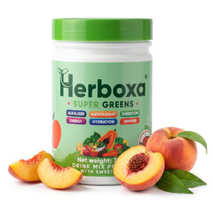 Herboxa SUPER GREENS Ledová broskev, 300 g