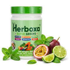 Herboxa SUPER GREENS Mučenka a mojito, 300 g