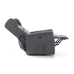 Relaxační polohovací křeslo COMFORT Ušák s funkcí masáže a výhřevu, antracitová látka