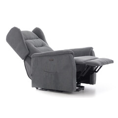 Relaxační polohovací křeslo COMFORT Ušák s funkcí masáže a výhřevu, antracitová látka