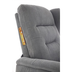 Relaxační polohovací křeslo COMFORT Ušák s funkcí masáže a výhřevu, antracitová látka