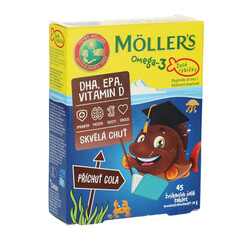 Möller's Omega-3 Želé rybičky s příchutí Cola, 45 tablet