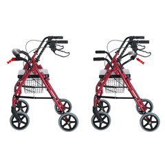 Pojízdné chodítko s podnožkou UNIZDRAV light, bordó