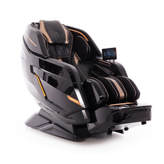Masážní elektrické křeslo LUX 4D MASSAGER, černozlaté  (Zánovní kus)