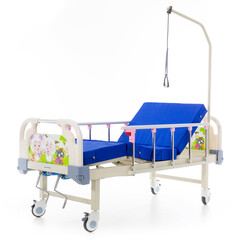 Dětská mechanická polohovací postel s matrací UNIZDRAV