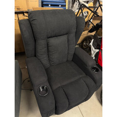 Relaxační polohovací křeslo, černá látka (Rozbalený kus)