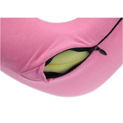 Cestovní ergonomický polštář z paměťové pěny, růžový