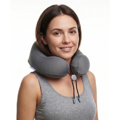 Cestovní ergonomický polštář z paměťové pěny, antracitový