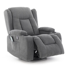 Relaxační polohovací křeslo, antracitová látka (Používaný kus)