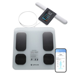 Profesionální SMART váha s funkcí analýzy těla a LED displejem na rukověti + mobilní aplikace a Bluetooth (Používaný kus)