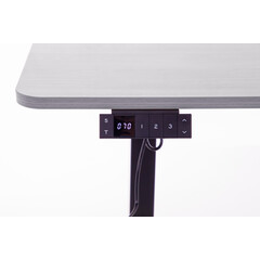 Výškově nastavitelný stůl UNIZDRAV 160x110 cm, šedý – pravý roh