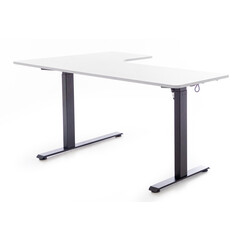 Výškově nastavitelný stůl UNIZDRAV 160x110 cm, bílý – pravý roh